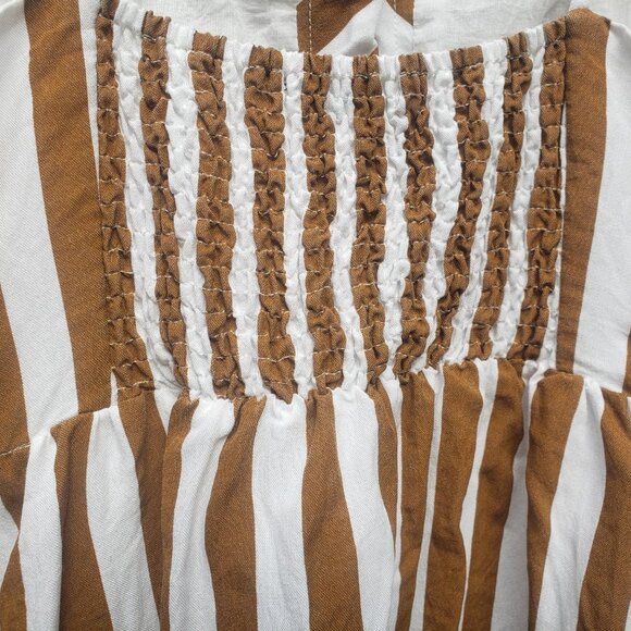 Striped Sundress with Gathered Back and Full Lined Skirt - Picture 7 of 11